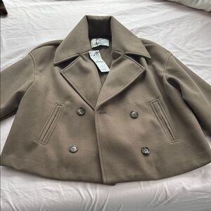 Stradivarius Tan Pea Coat